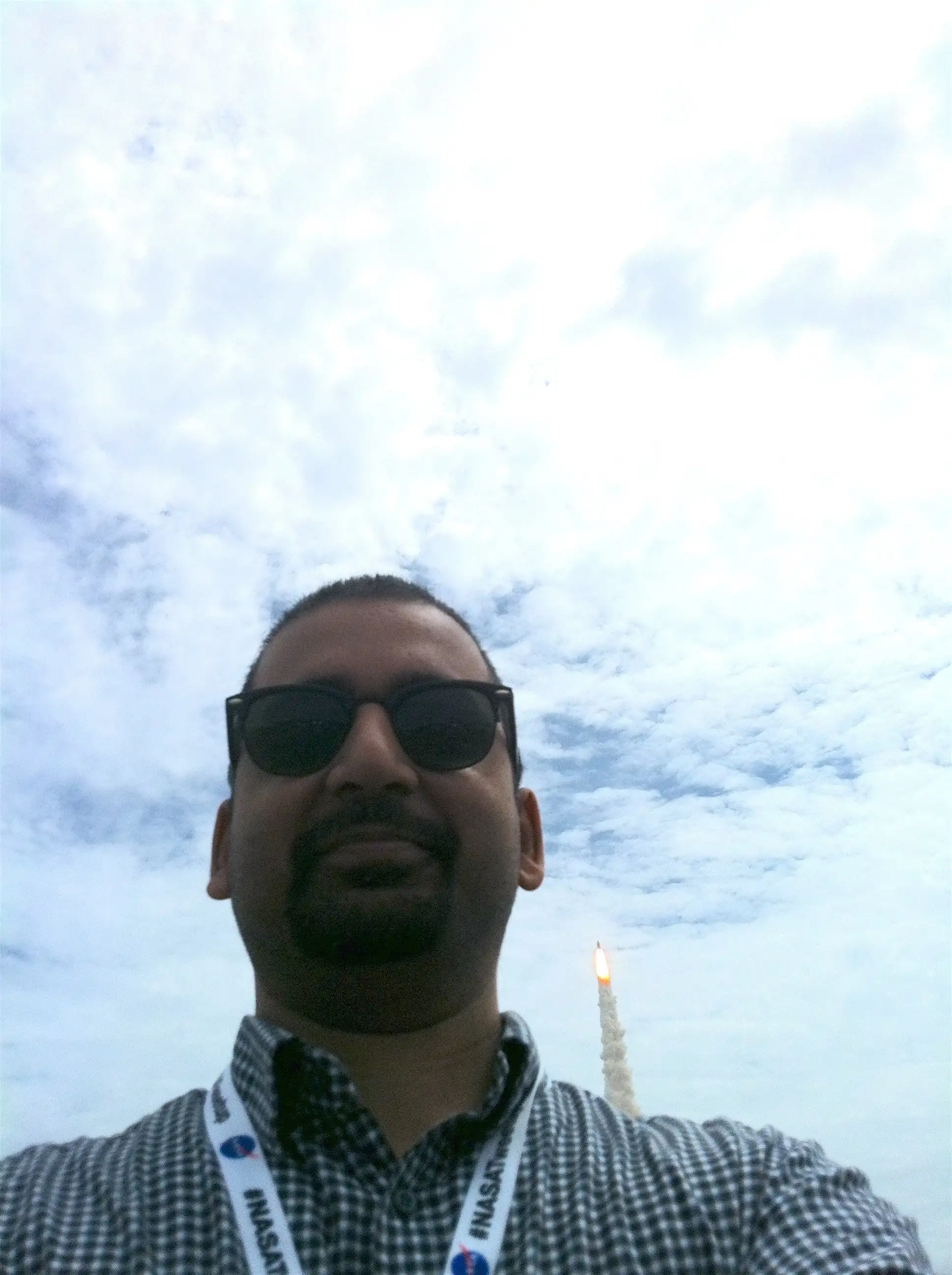 Me and a space shuttle taking off