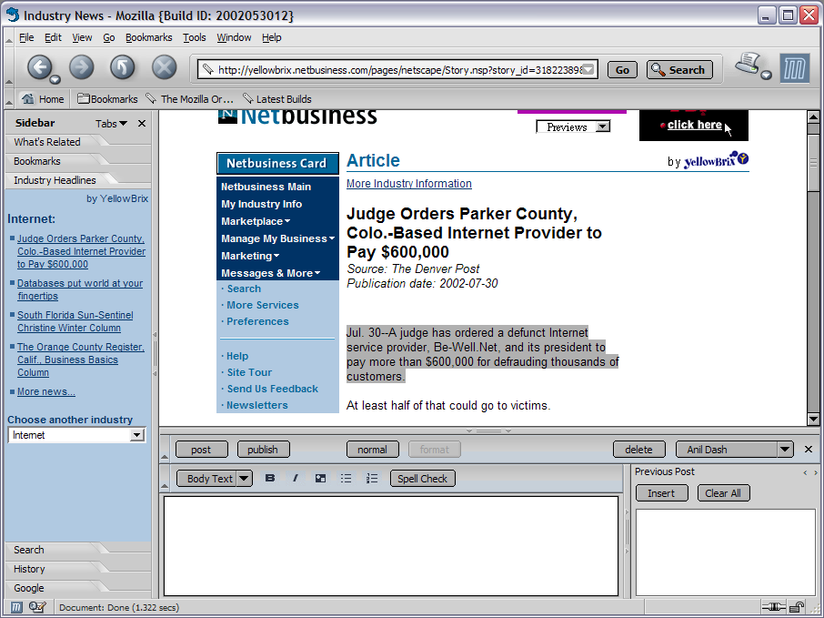 mozilla weblog client